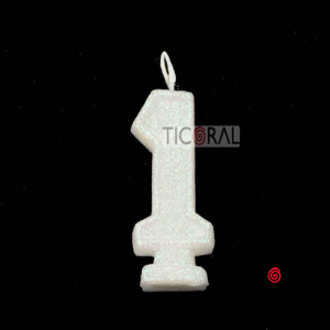 VELA NUMERO 1 BLANCO CON GIBRE HS2875-1 x 1